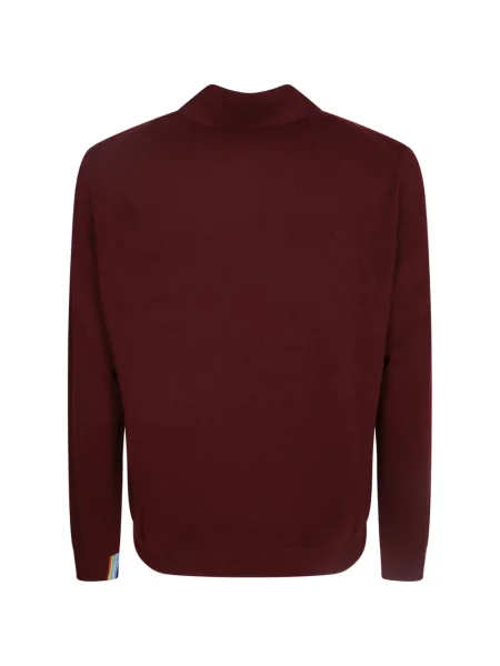 Lung tricou polo Paul Smith din cașmir roșu