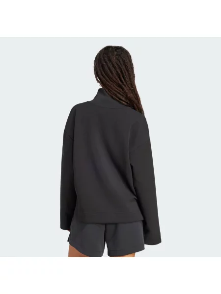 Bluza o kroju relaxed fit z zamkiem błyskawicznym Adidas Sportswear czarna