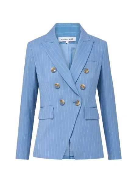Kurtka Veronica Beard dwurzędowa niebieska