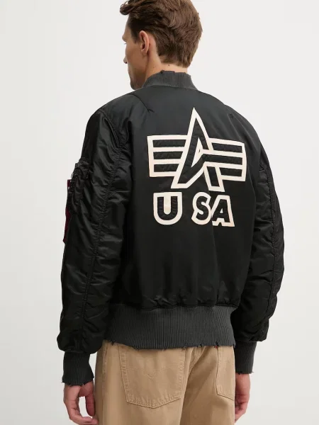 Alpha Industries bomber dzseki Distressed fekete