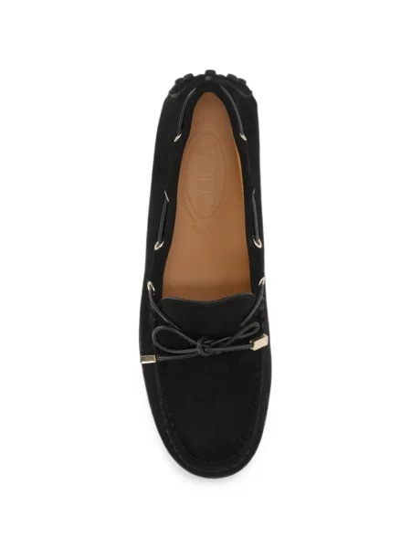 Велурени лоуфъри Tod's с панделка черно