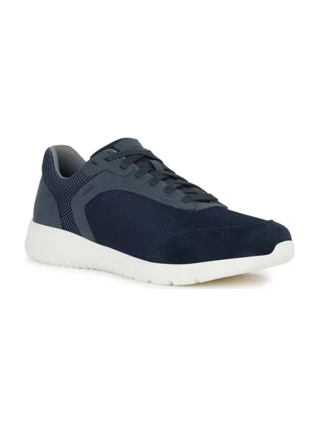 Lniane sneakersy Geox niebieskie