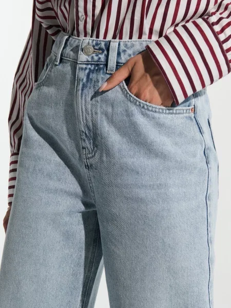 Джинси wide leg синій