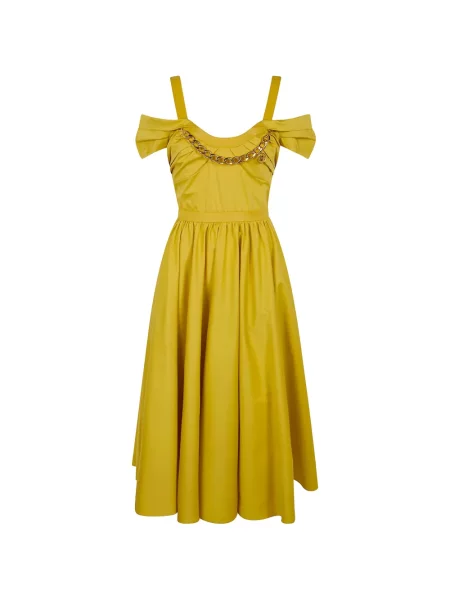 Rochie midi Elisabetta Franchi până la genunchi de costum galben