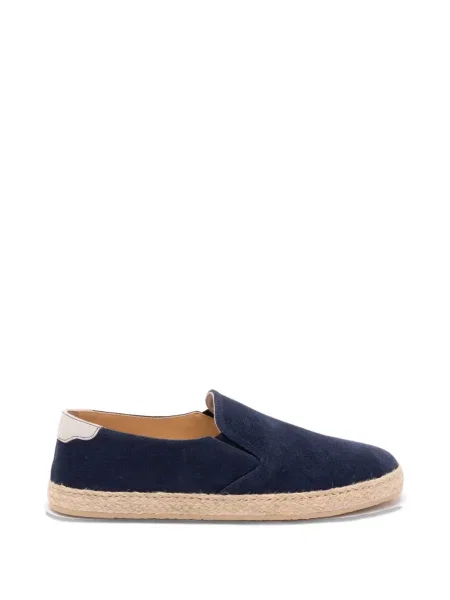 Espadryle Brunello Cucinelli zamszowe niebieskie