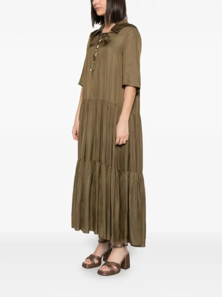 Sukienka maxi Barbara Bui sznurowana koronkowa zielona