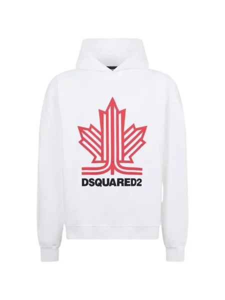 Hanorac cu glugă Dsquared2 cu imagine alb