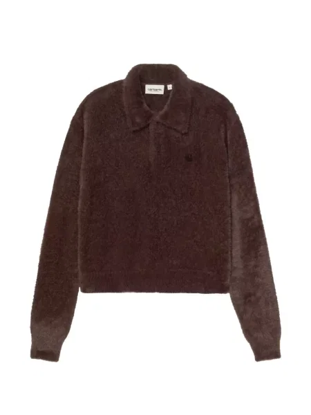 Gulerat tricou polo Carhartt Wip maro