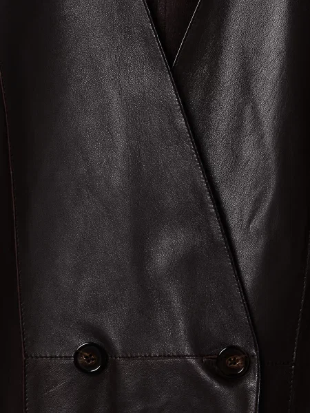 Шкіряний Блейзер Emporio Armani темно-коричневий коричневий