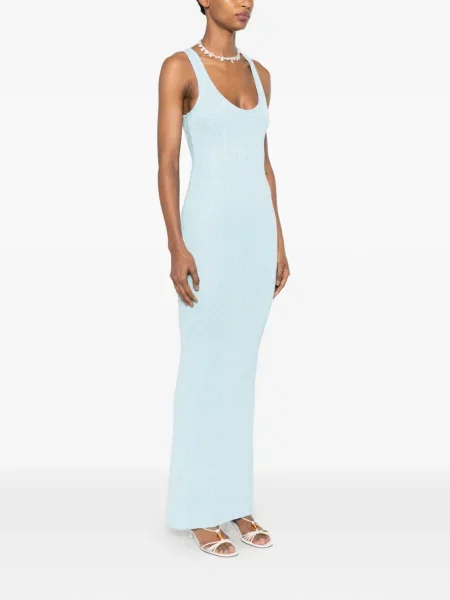 Rochie maxi Asta Resort cu paiete albastru