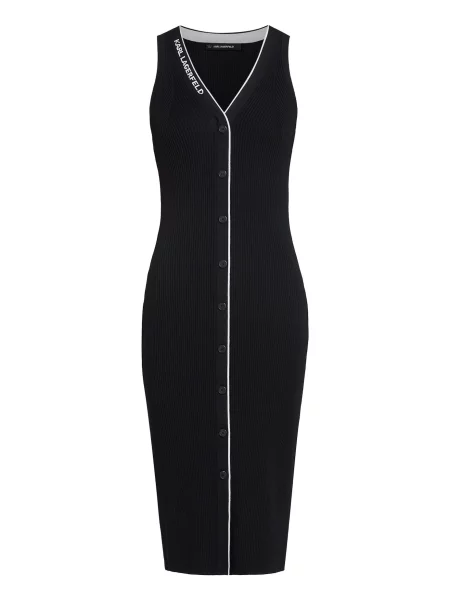 Karl Lagerfeld Rochie tricotat negru alb