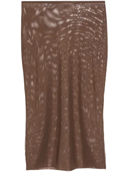 Spódnica midi Atu Body Couture z siateczką do kolan brązowa
