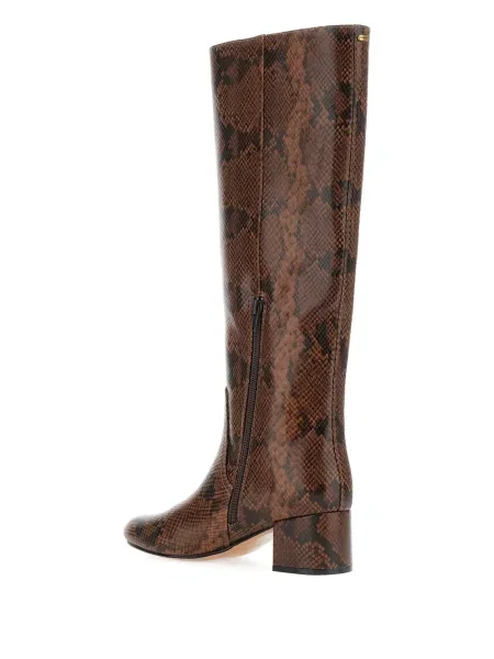 Botine Twinset cu imagine cu model piele de șarpe maro