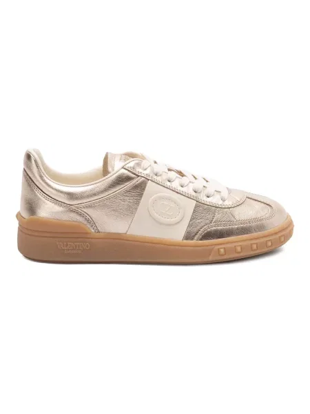 Sneakersy Valentino Garavani skórzane z nitami szare