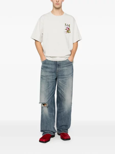 Tricou Kenzo cu broderie gri