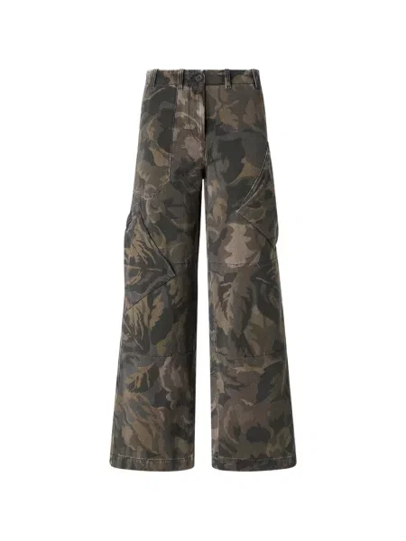 Pantaloni cargo Pinko cu imagine cu model camuflaj verde