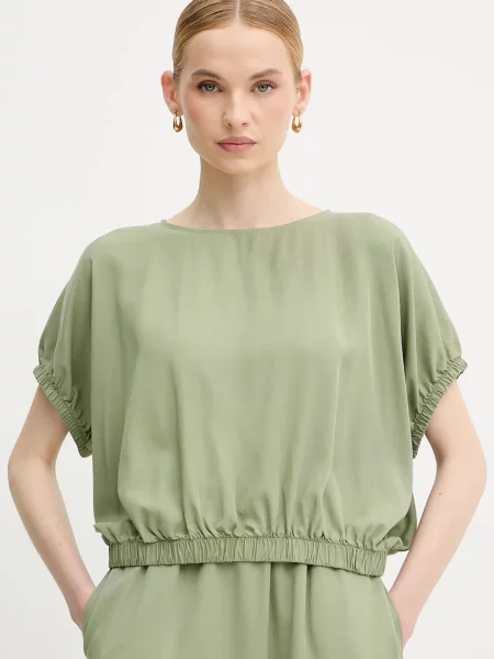 Блуза United Colors of Benetton дамска с изчистен дизайн зелено