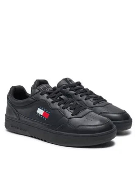 Kožené tenisky Tommy Jeans černé