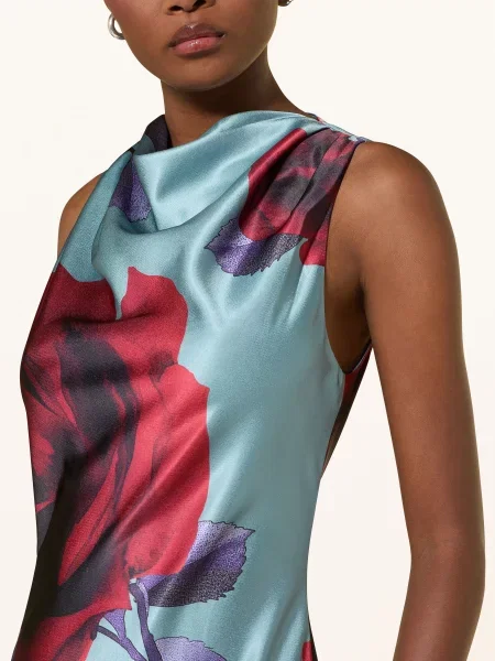 Ted Baker Satinové Šaty Harrlia tmavě modrá / fialová červená