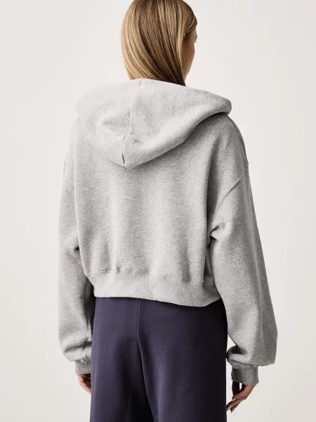 Флийс суичър с качулка Nike Sportswear с качулка сиво