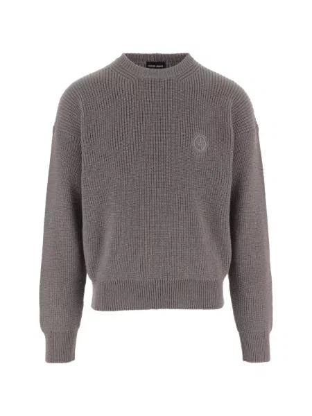 Pulover Giorgio Armani cu broderie gri
