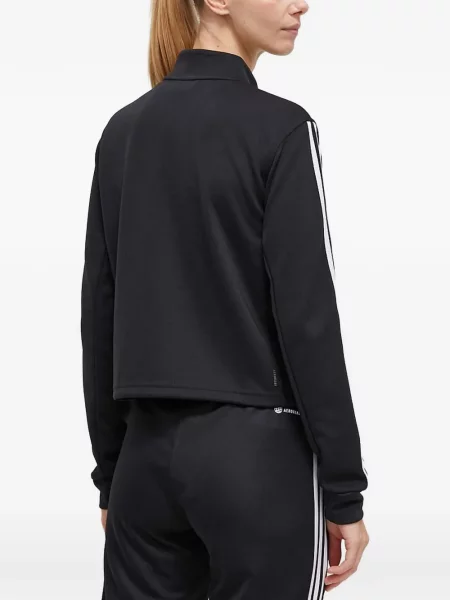 Ριγέ τρέξιμο μπλούζα Adidas από διχτυωτό κόκκινο