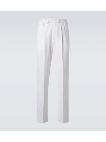 Pantaloni Dunhill de in conici alb