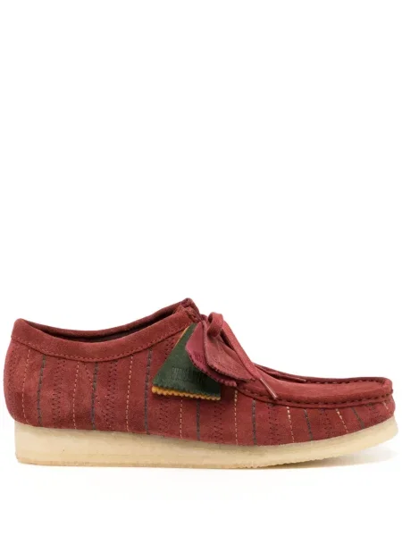 Botine Clarks Originals cu șireturi din piele de căprioară roșu