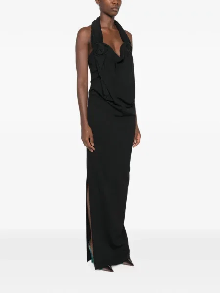 Rochie maxi Magda Butrym drapată negru