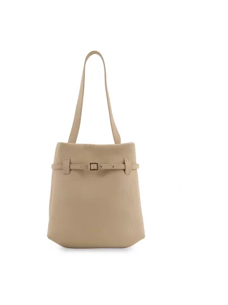 Shopperka Manu Atelier skórzana beżowa