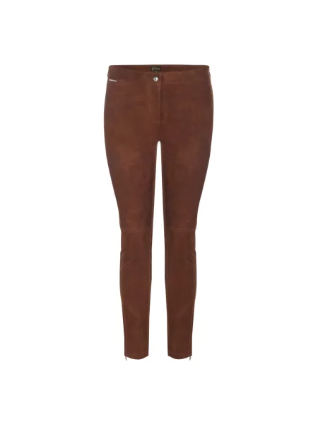 Skinny jeansy skinny Belstaff zamszowe brązowe