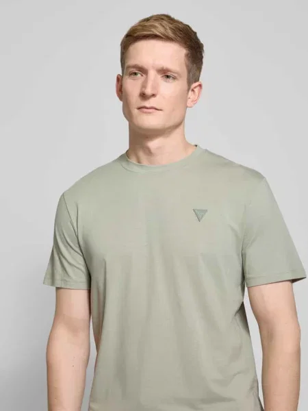 T-shirt z detalem z logo model ‘HEDLEY’ Guess zielona