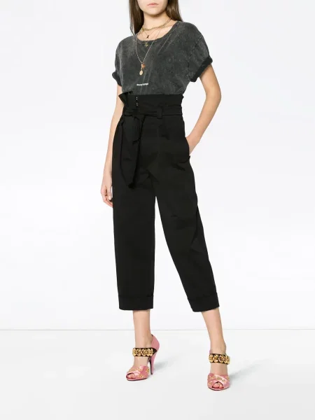 Cu centură pantaloni Alberta Ferretti negru