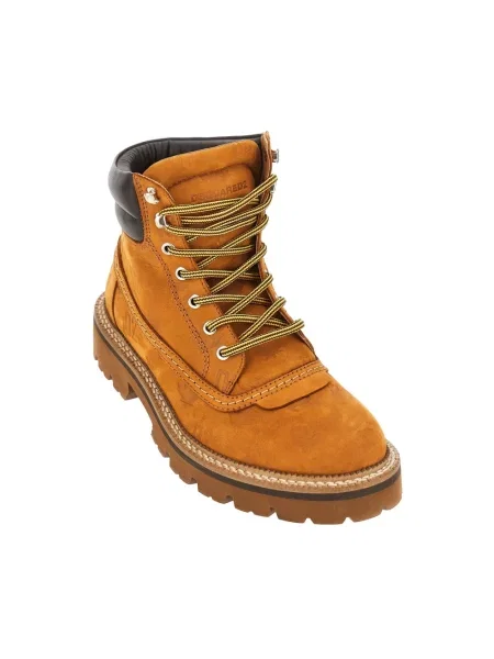 Botki Dsquared2 skórzane brązowe