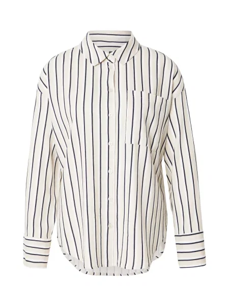 VERO MODA Bluză VMMYMILO bleumarin / grej alb