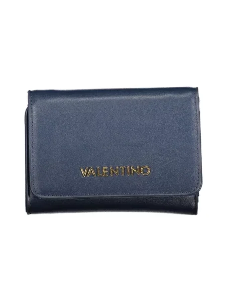 Lniany portfel Valentino Bags niebieski