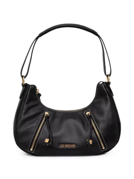 Geantă shopper Love Moschino cu autograf negru