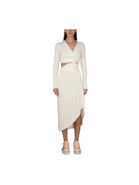 Sukienka midi Off-white z krepy biała