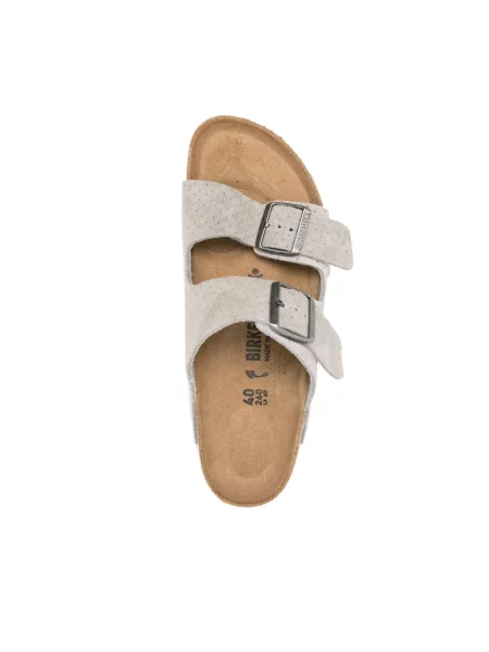 Klapki Birkenstock skórzane szare