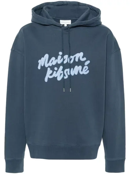 Mikina s kapucí Maison Kitsuné modrá