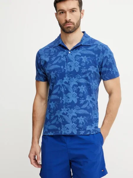 Vilebrequin polo de MOUSSURE cu imprimeu violet