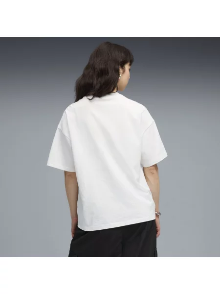 PUMA koszulka Street Glam oversize z grafiką Odzież S biały