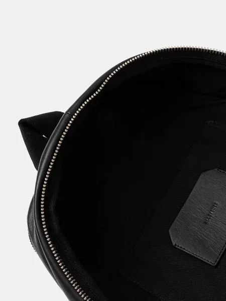 Шкіряний рюкзак AllSaints FINN великий однотонний чорний