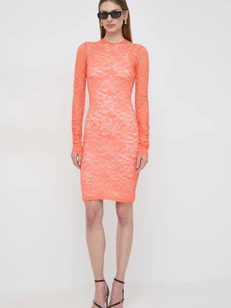 Pinko sukienka mini dopasowana pomarańczowy