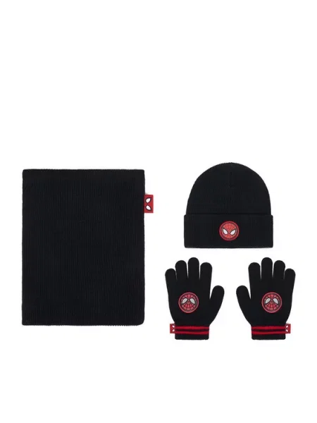 Set klobuk bandana in rokavice Spiderman črna