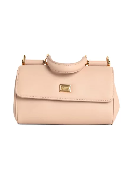 Torebka Dolce And Gabbana skórzana beżowa