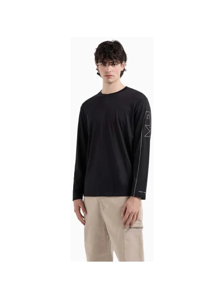 Tricou cu mânecă lungă Eax negru