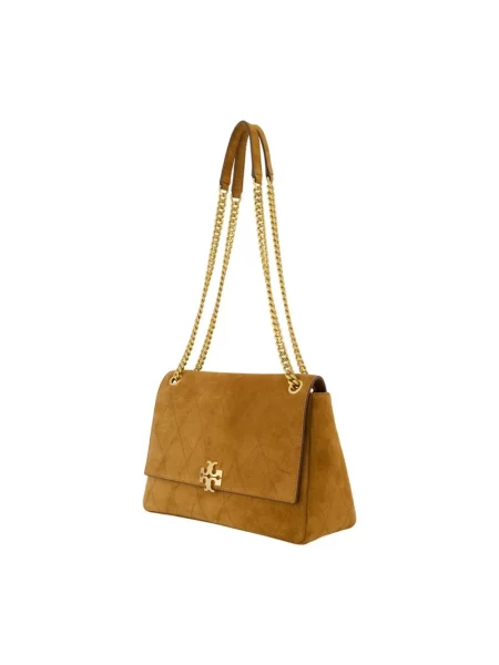 Torebka crossbody Tory Burch zamszowa brązowa