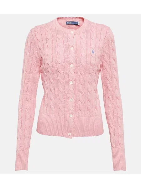 Πλεκτή ζακέτα Polo Ralph Lauren ροζ