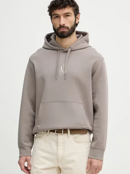 Armani Exchange hanorac cu glugă pentru bărbați cu maro